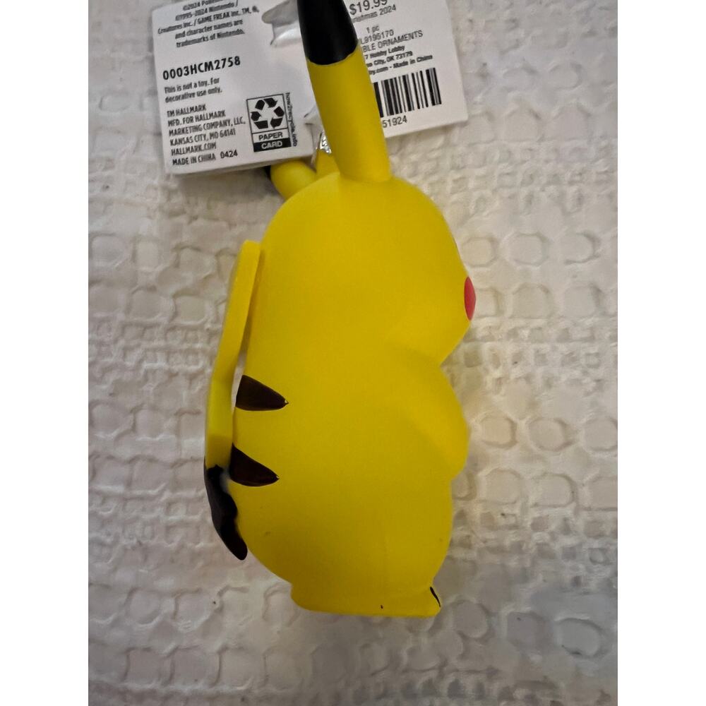 New Pokemon Blown Glass Pikachu Christmas Ornament - Picture 4 of 7